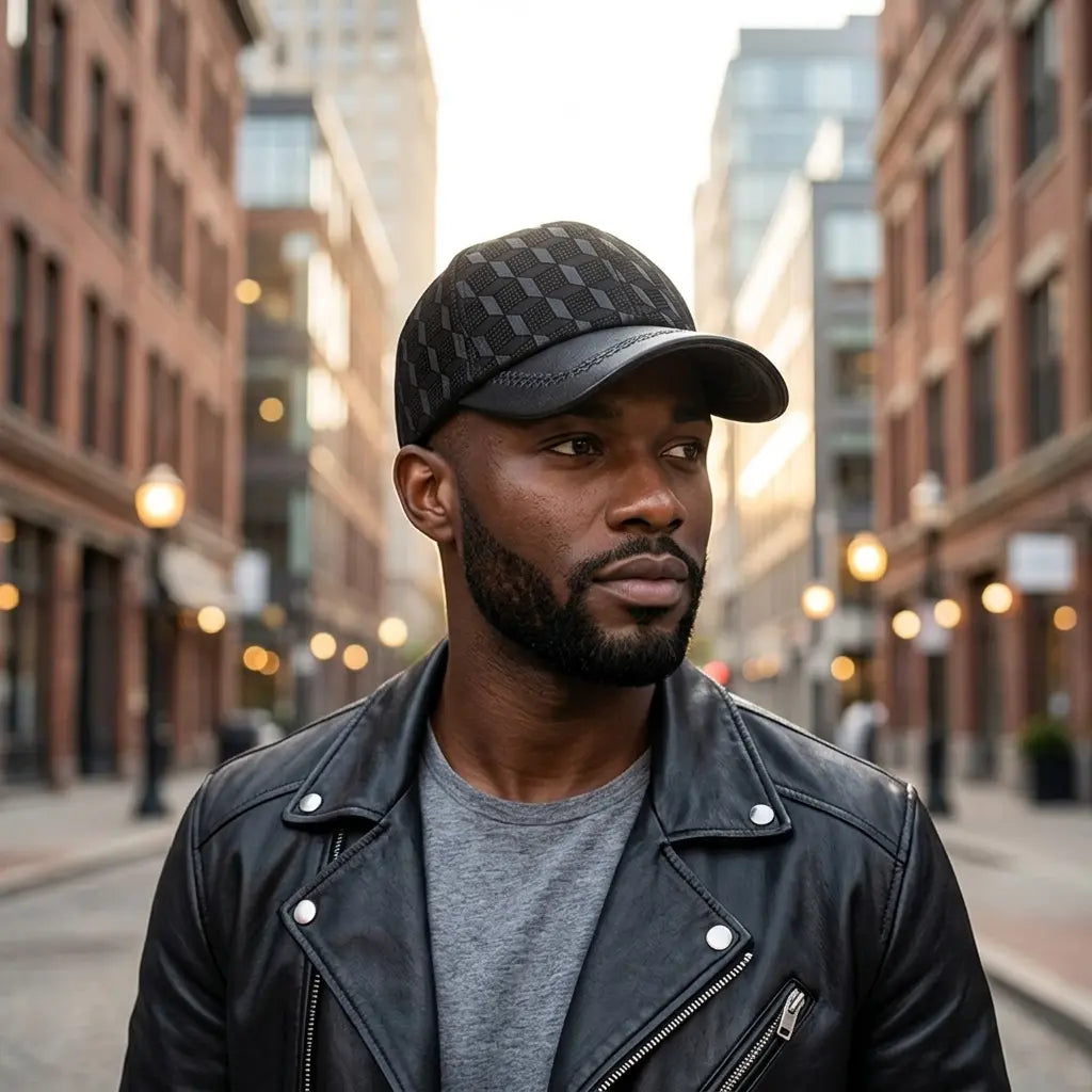 Kingsley Cubes Genuine Leather Baseball Cap