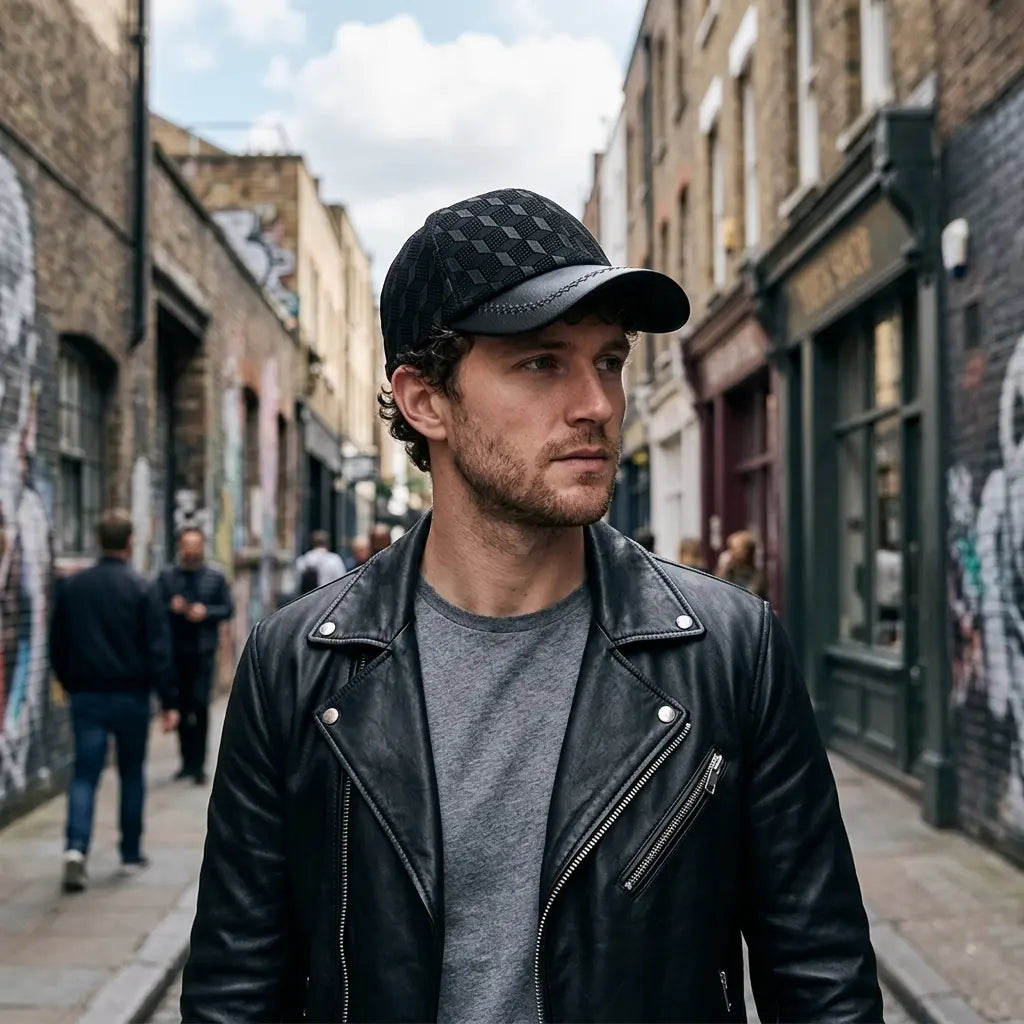 Kingsley Cubes Genuine Leather Baseball Cap