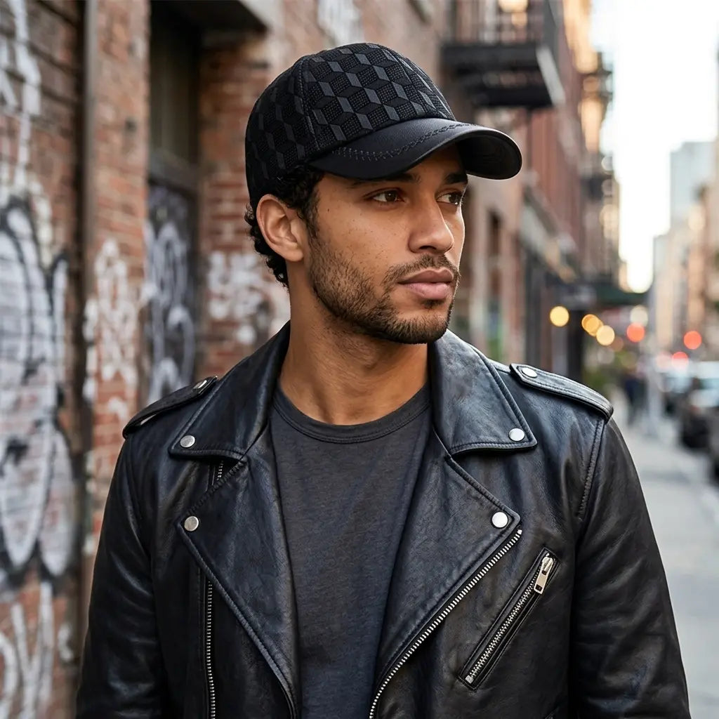 Kingsley Cubes Genuine Leather Baseball Cap