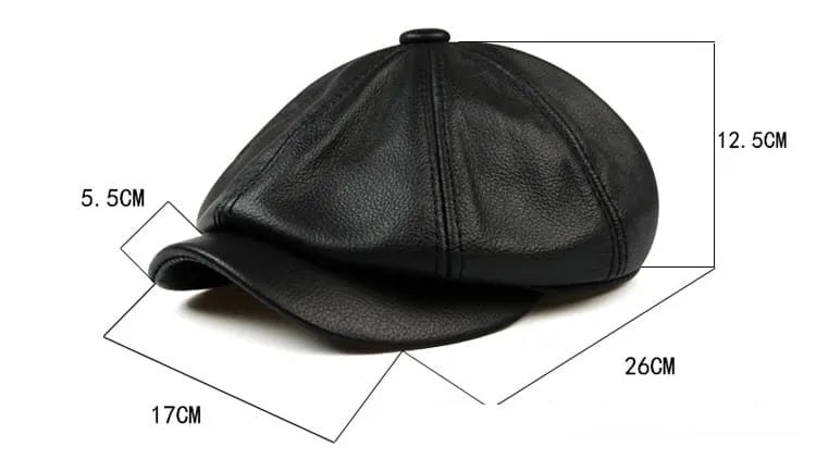 Kingsville Genuine Leather Newsboy Cap