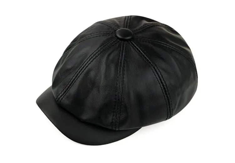 Kingsville Genuine Leather Newsboy Cap