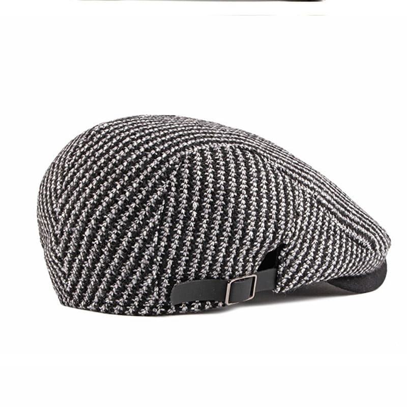 Knitted Striped Cotton Flat Cap