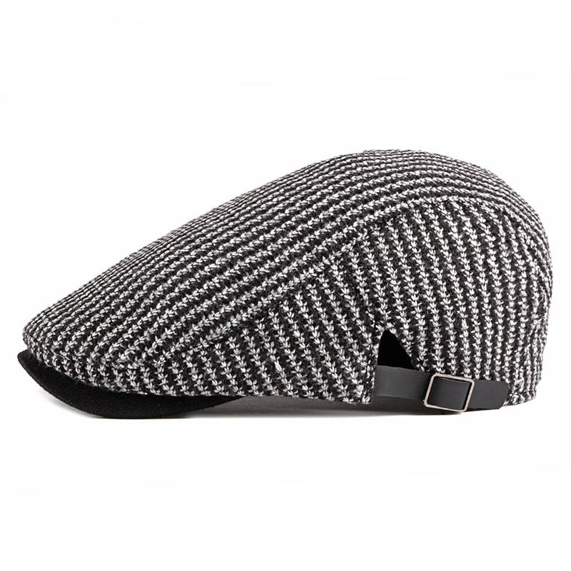 Knitted Striped Cotton Flat Cap