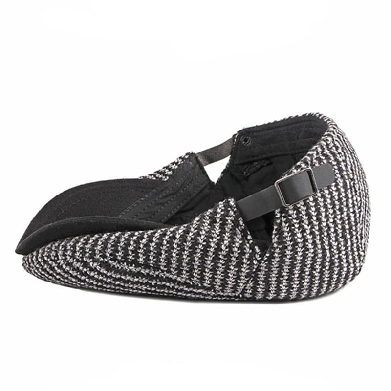 Knitted Striped Cotton Flat Cap