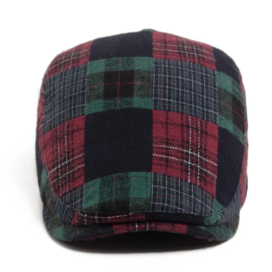 Lamarck Patchwork Tartan Flat Cap