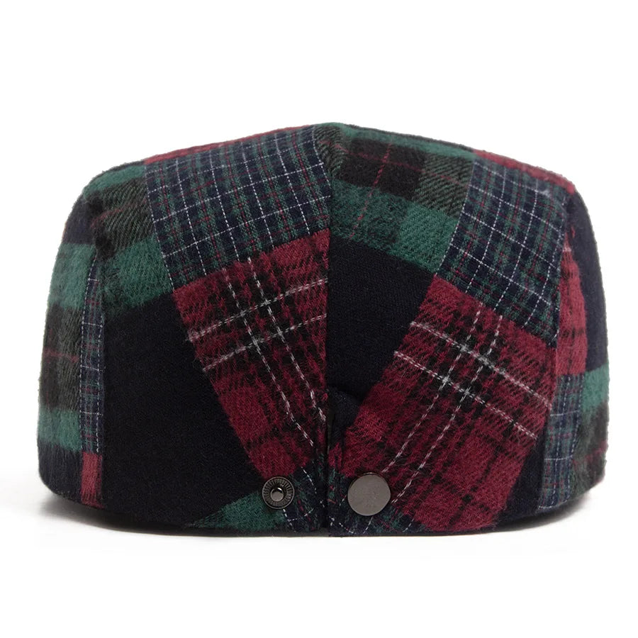 Lamarck Patchwork Tartan Flat Cap