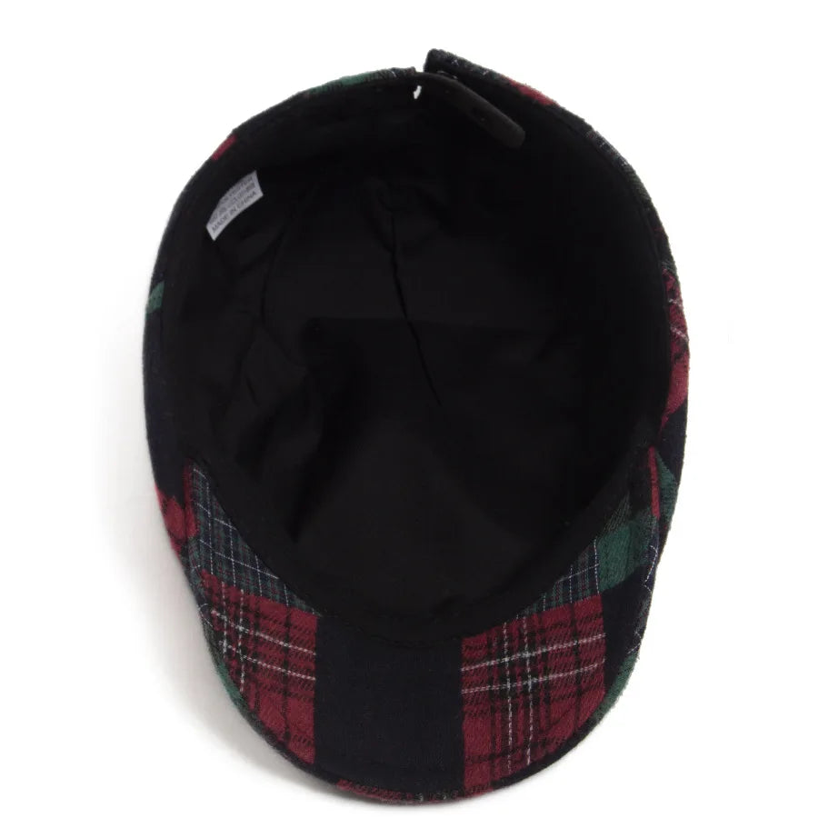 Lamarck Patchwork Tartan Flat Cap