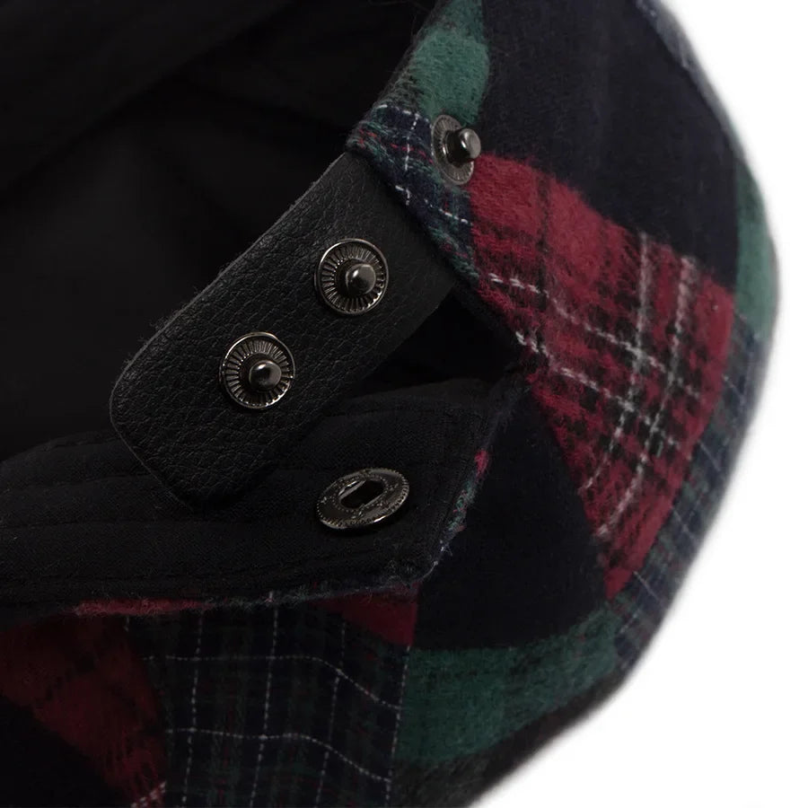 Lamarck Patchwork Tartan Flat Cap