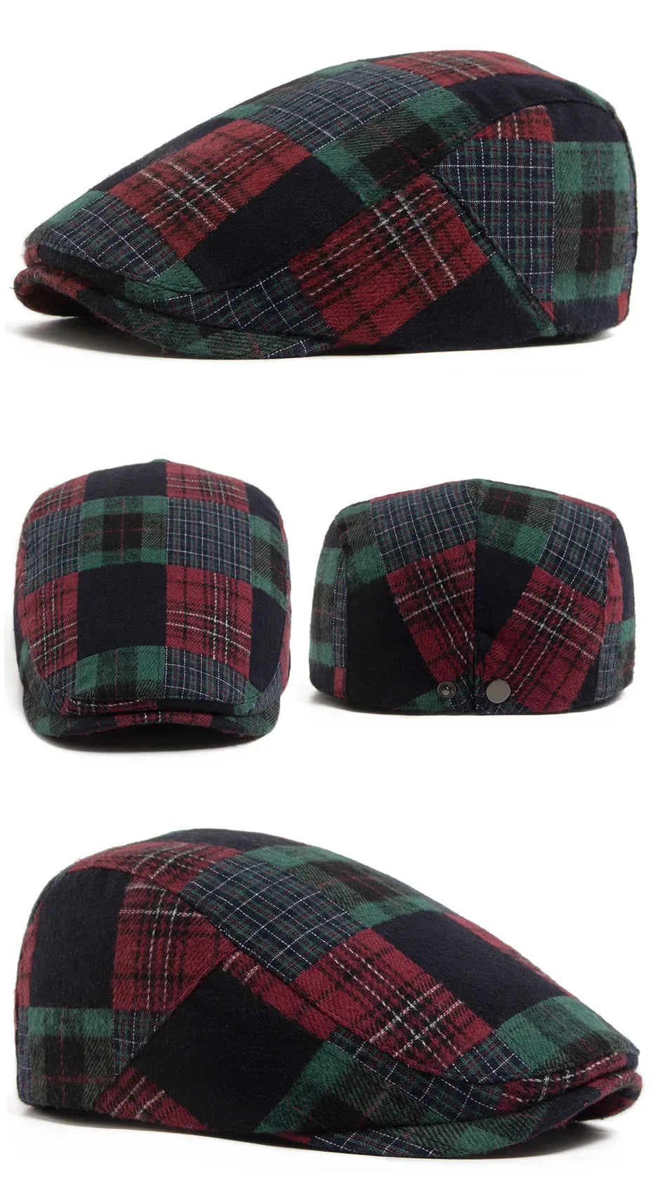 Lamarck Patchwork Tartan Flat Cap