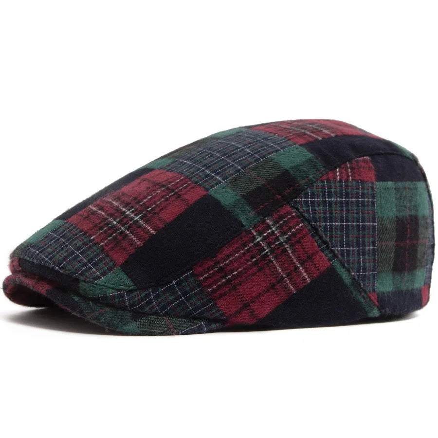 Lamarck Patchwork Tartan Flat Cap
