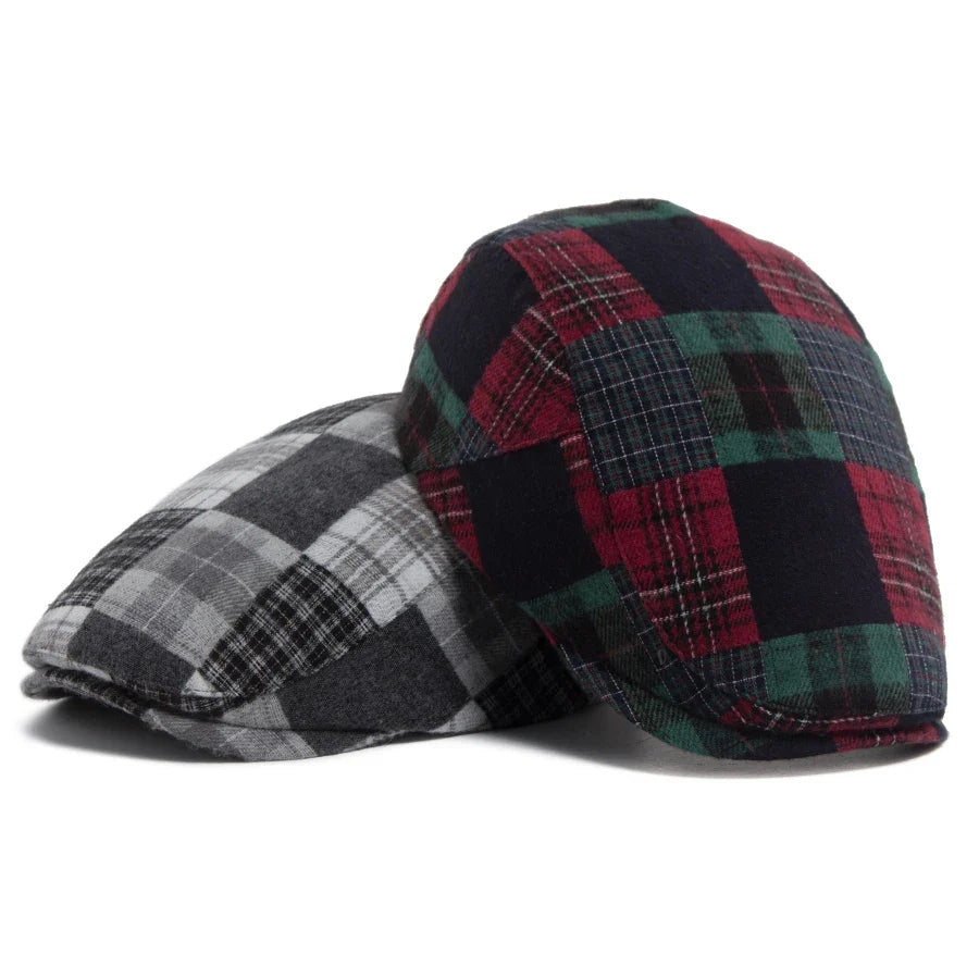 Lamarck Patchwork Tartan Flat Cap