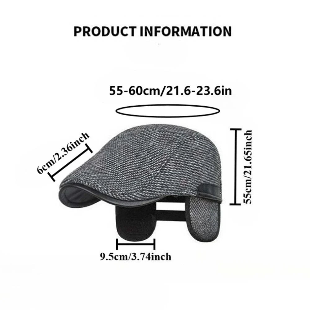 Lancashire Winter Earflaps Duckbill Flat Cap