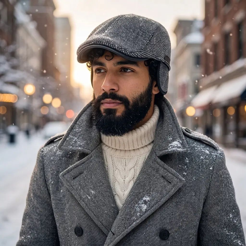 Lancashire Winter Earflaps Duckbill Flat Cap