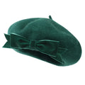 Lausanne Women Ribbon Green Wool Beret