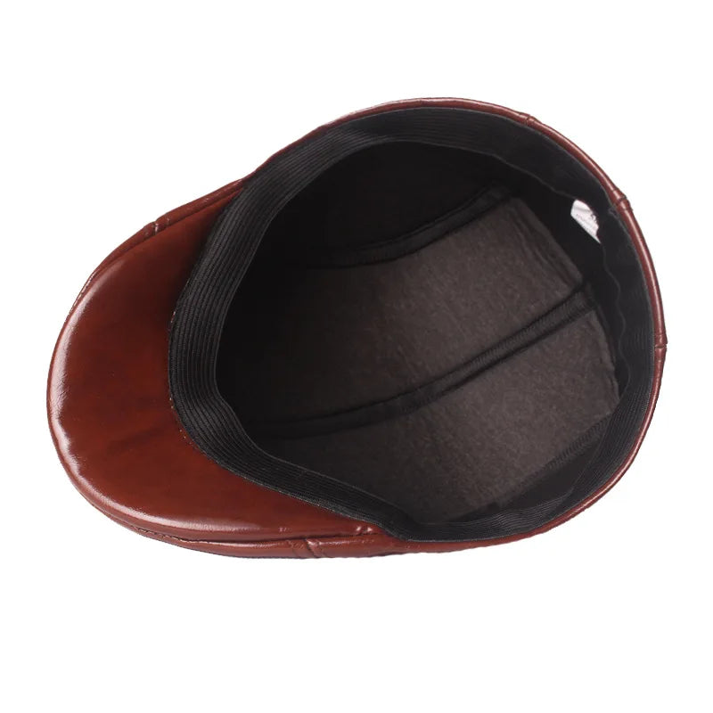 Lautrec Retro Leather Flat Cap