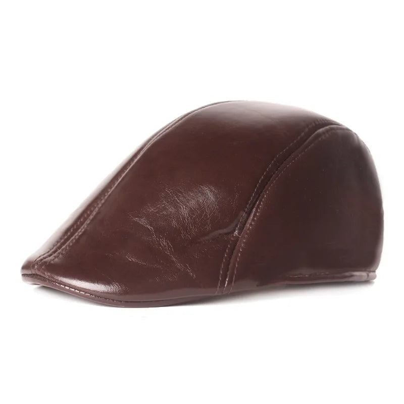 Lautrec Retro Leather Flat Cap