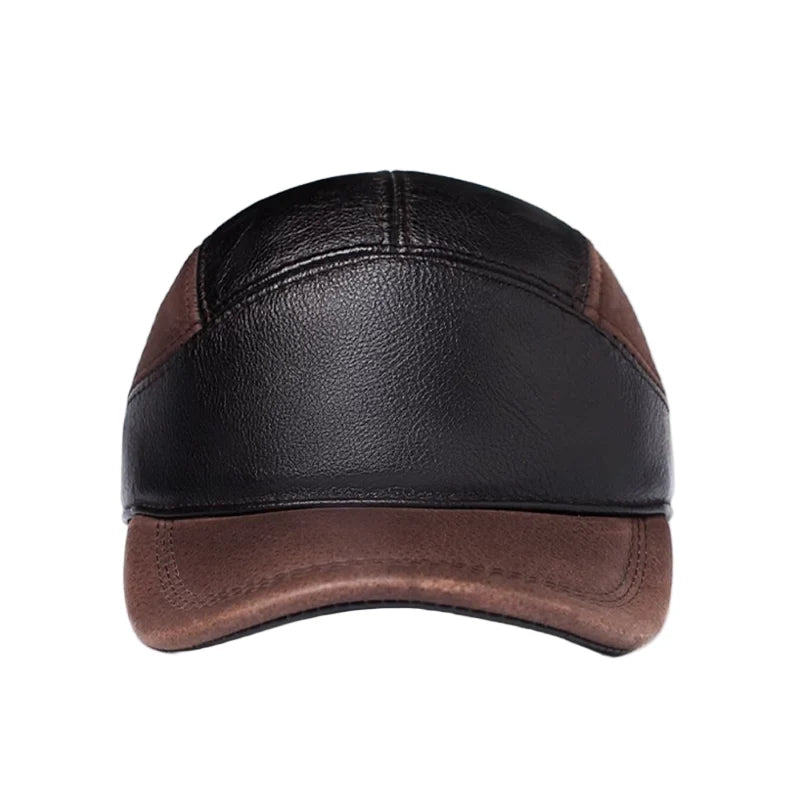 LeBlanc Earflaps Genuine Leather Baseball Cap