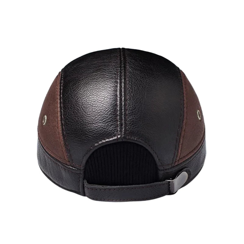 LeBlanc Earflaps Genuine Leather Baseball Cap