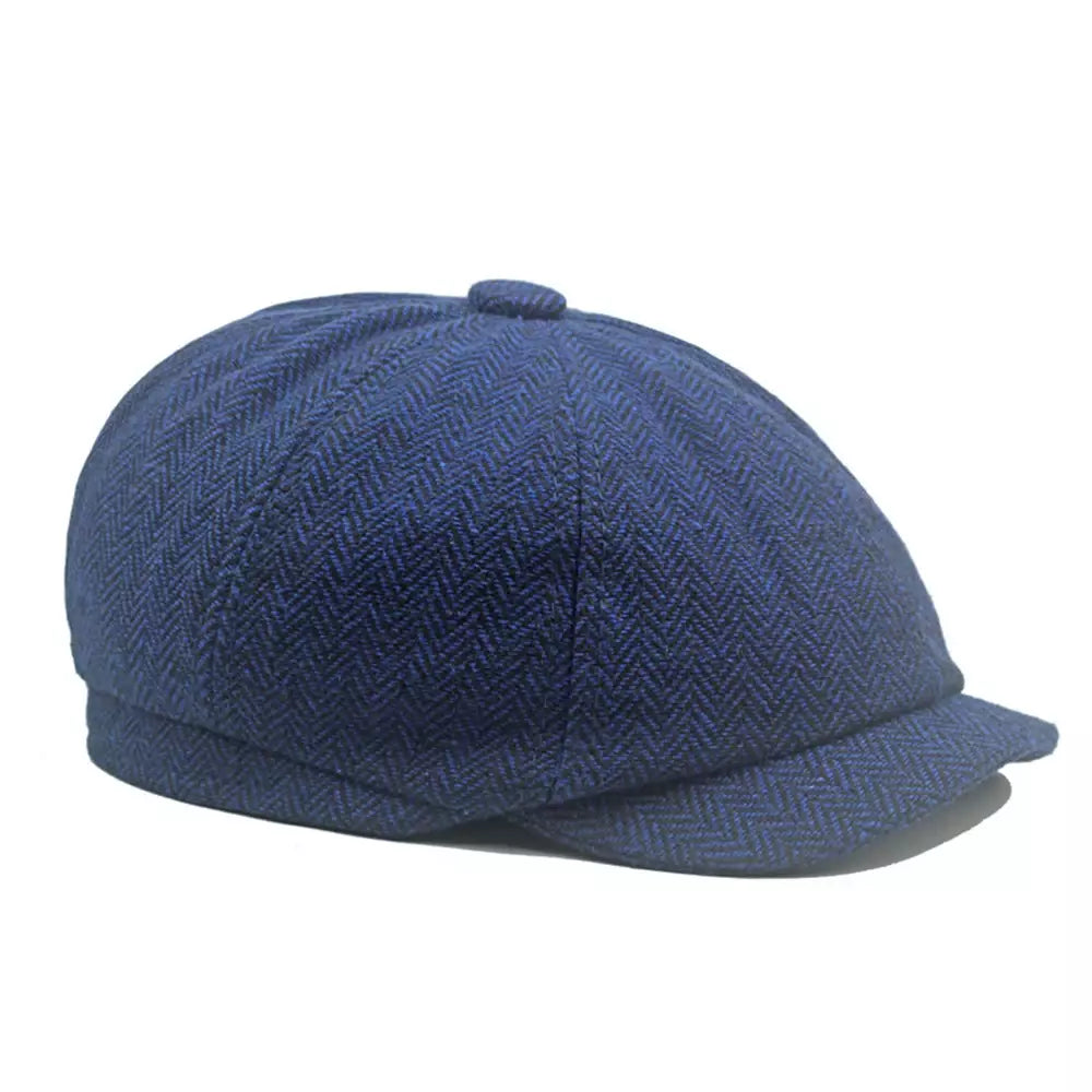 Leacock Herringbone Newsboy Cap