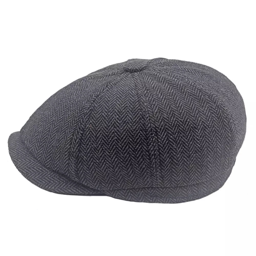 Leacock Herringbone Newsboy Cap