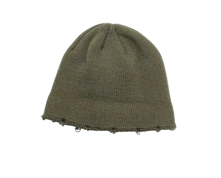 Leeds Winter Frayed Knitted Cotton Beanie