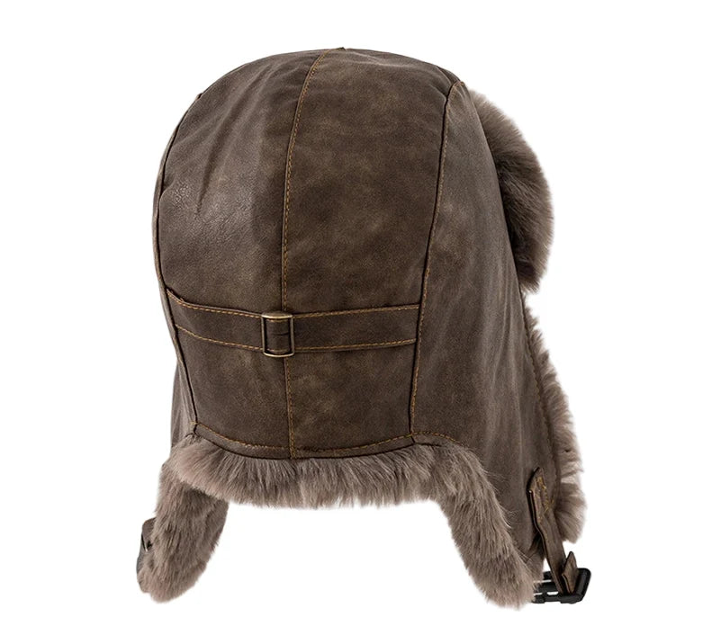 Leningrad Winter Leather Trapper Bomber Hat