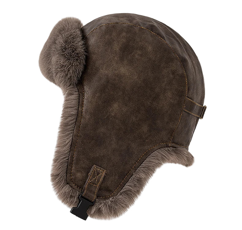 Leningrad Winter Leather Trapper Bomber Hat