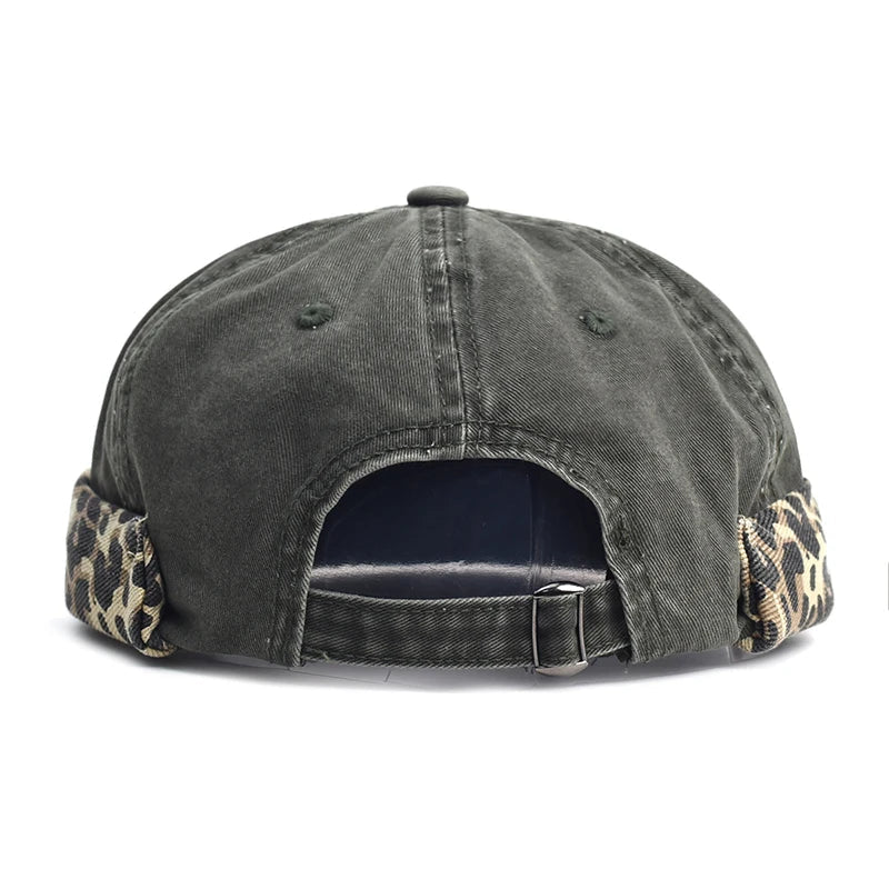 Leopard Cotton Brimless Docker Cap