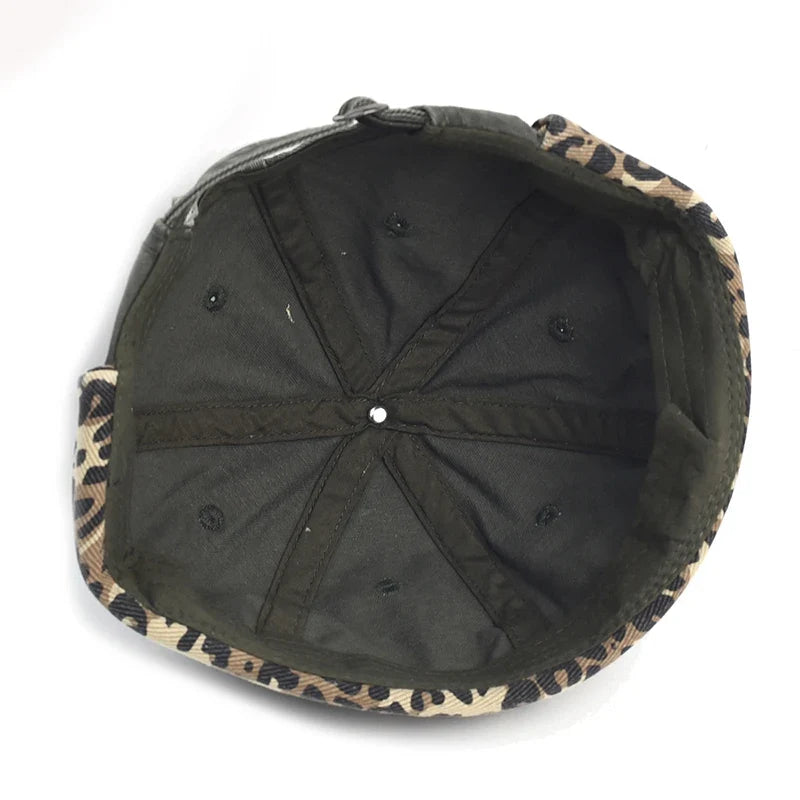 Leopard Cotton Brimless Docker Cap