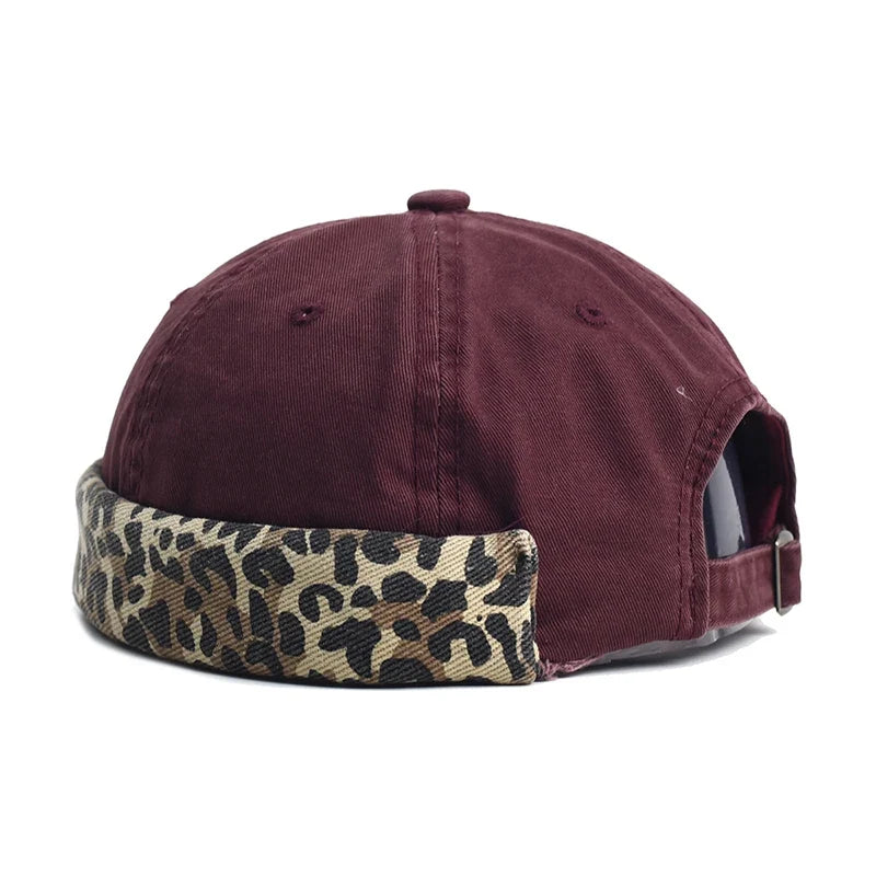 Leopard Cotton Brimless Docker Cap