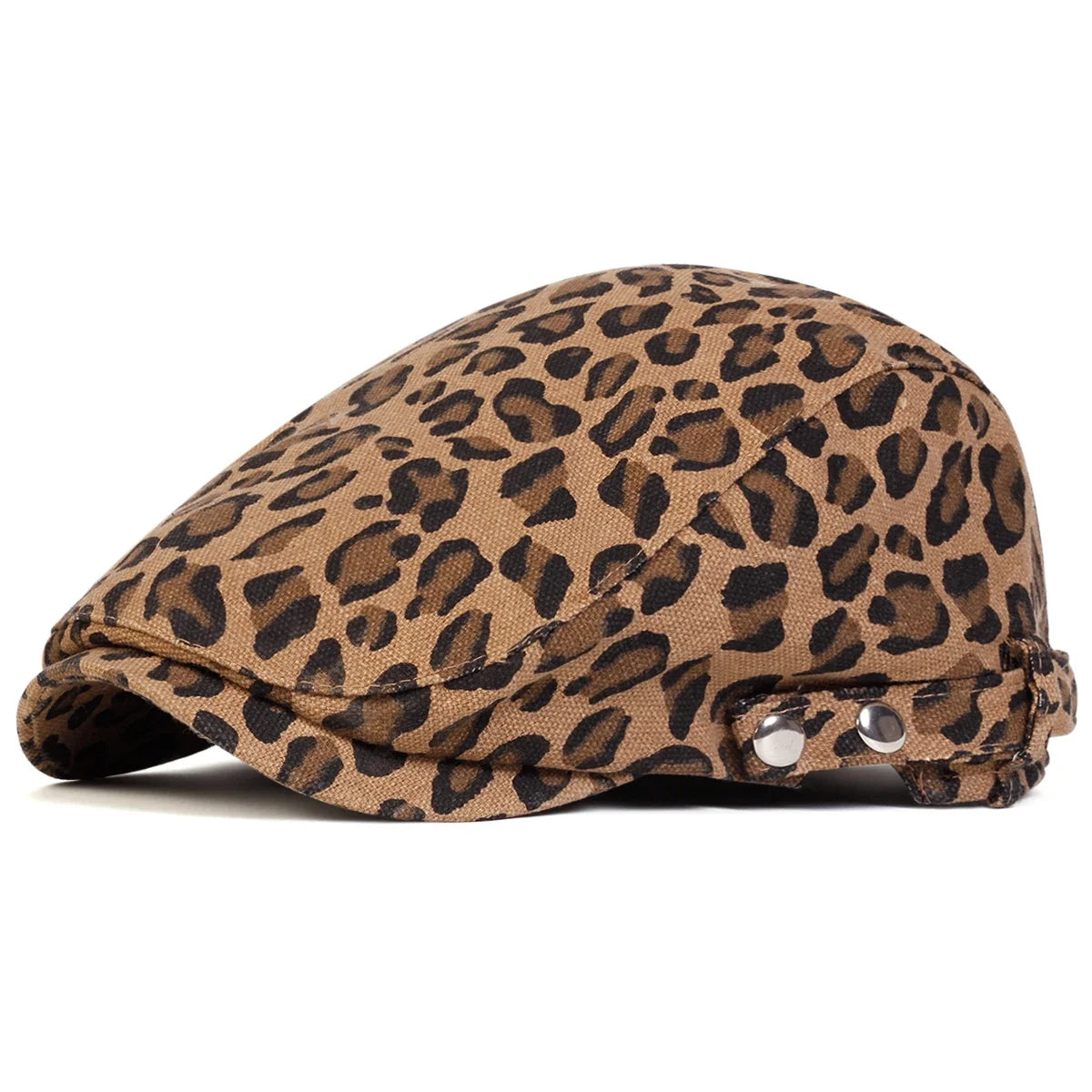Leopard Skin Print Flat Cap