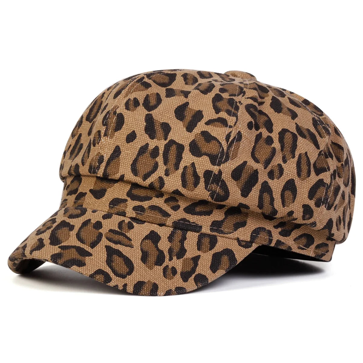 Leopard Skin Woman Newsboy Cap