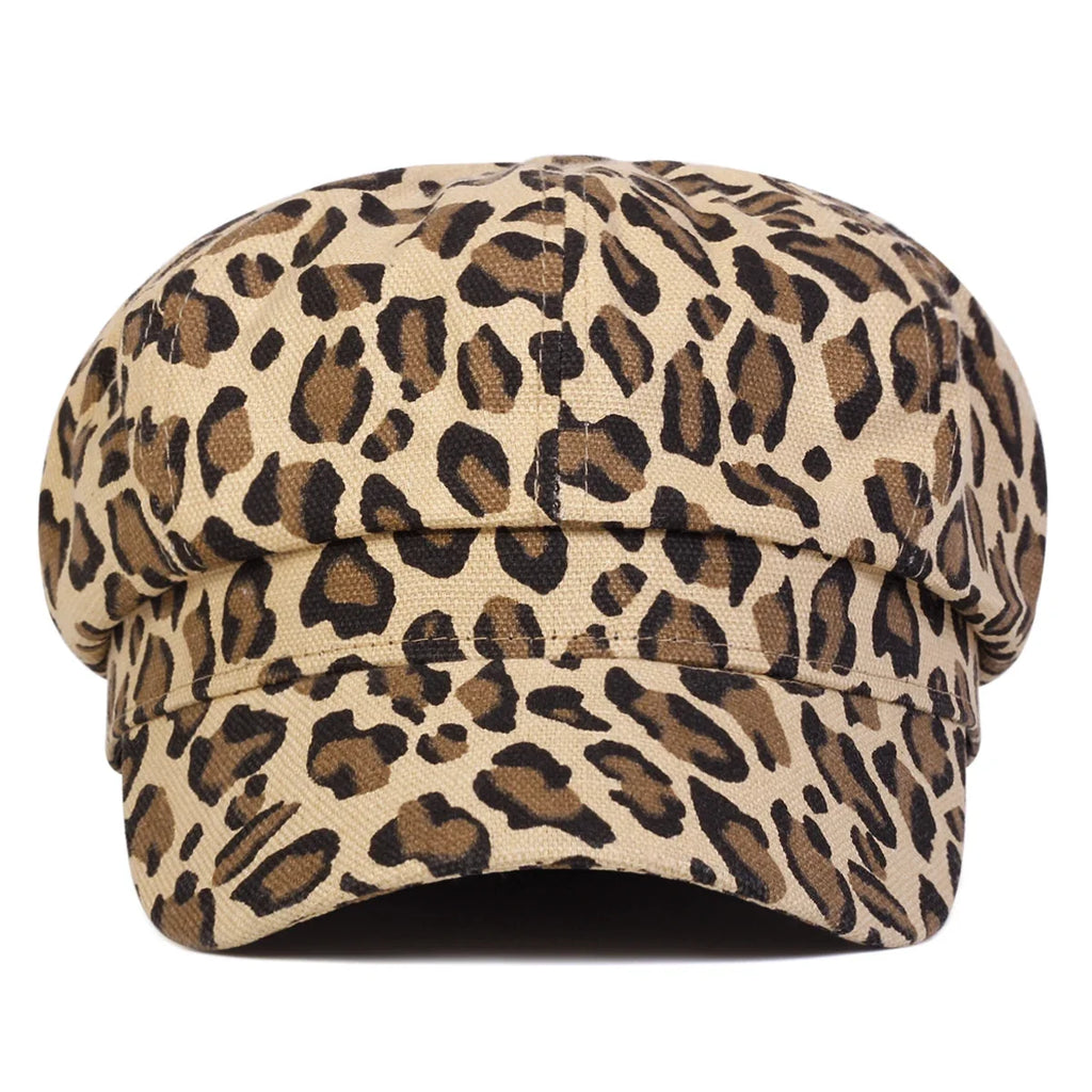 Leopard Skin Woman Newsboy Cap