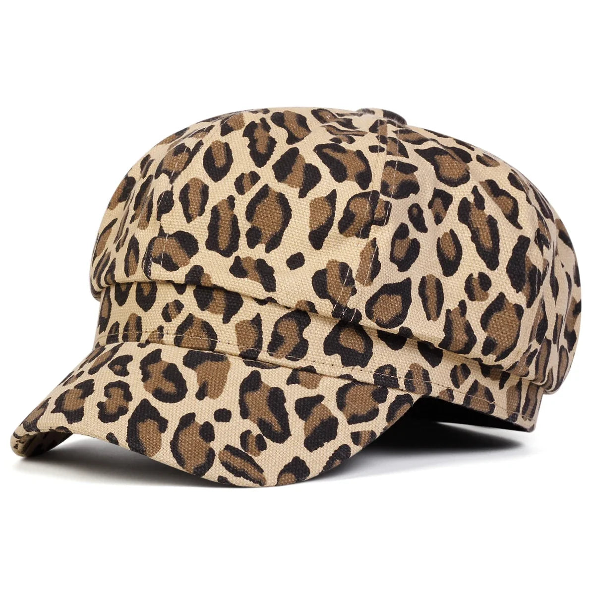 Leopard Skin Woman Newsboy Cap