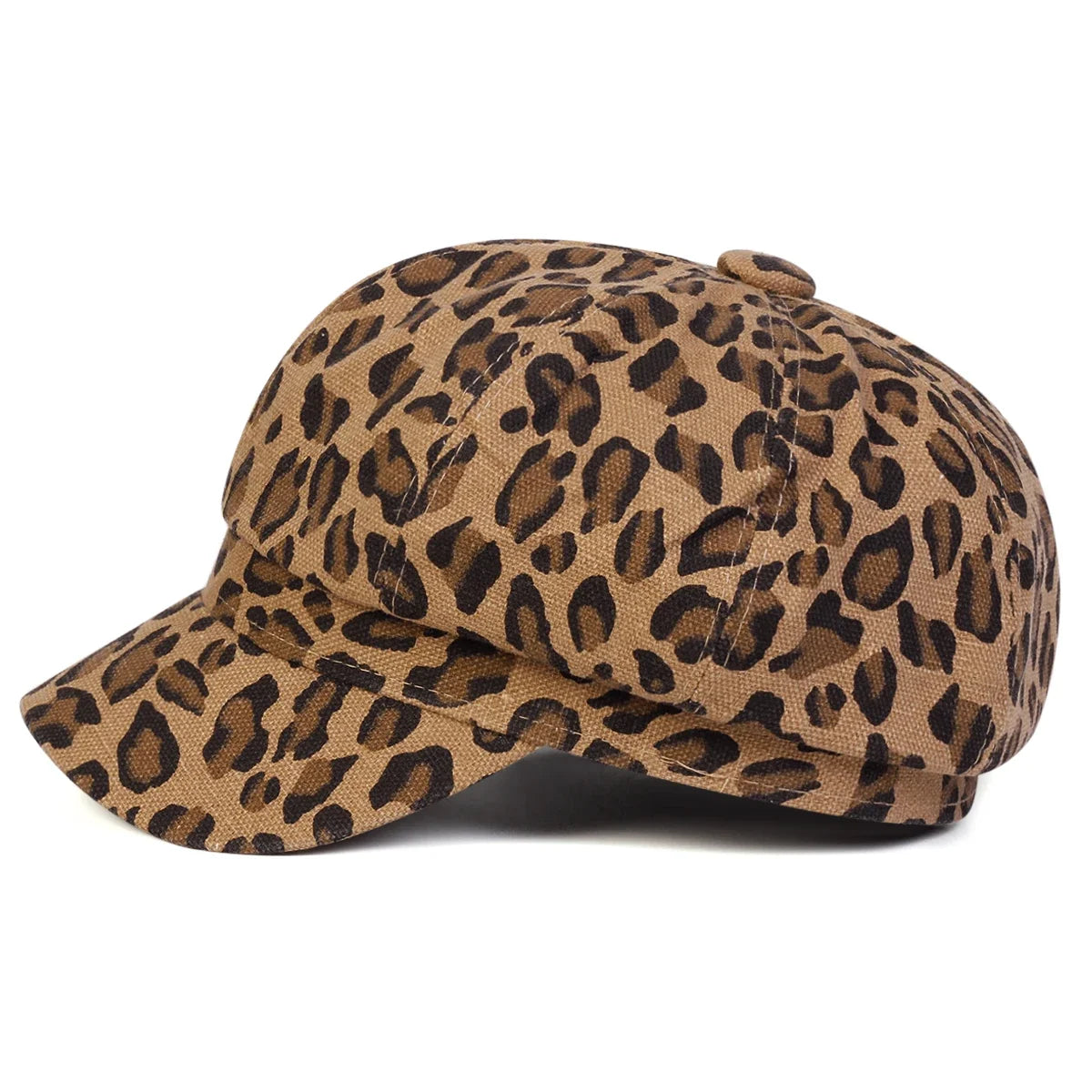 Leopard Skin Woman Newsboy Cap