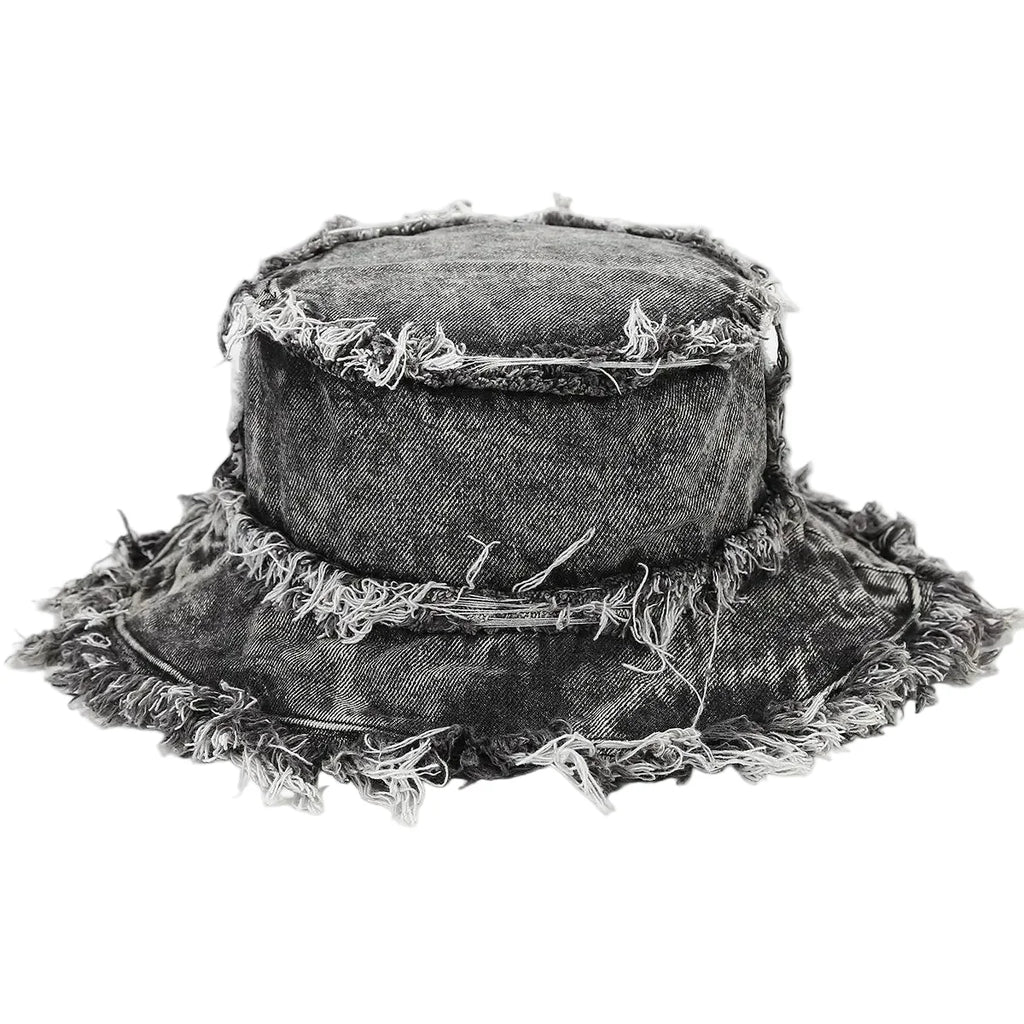 Leyton Retro Ripped Denim Bucket Hat
