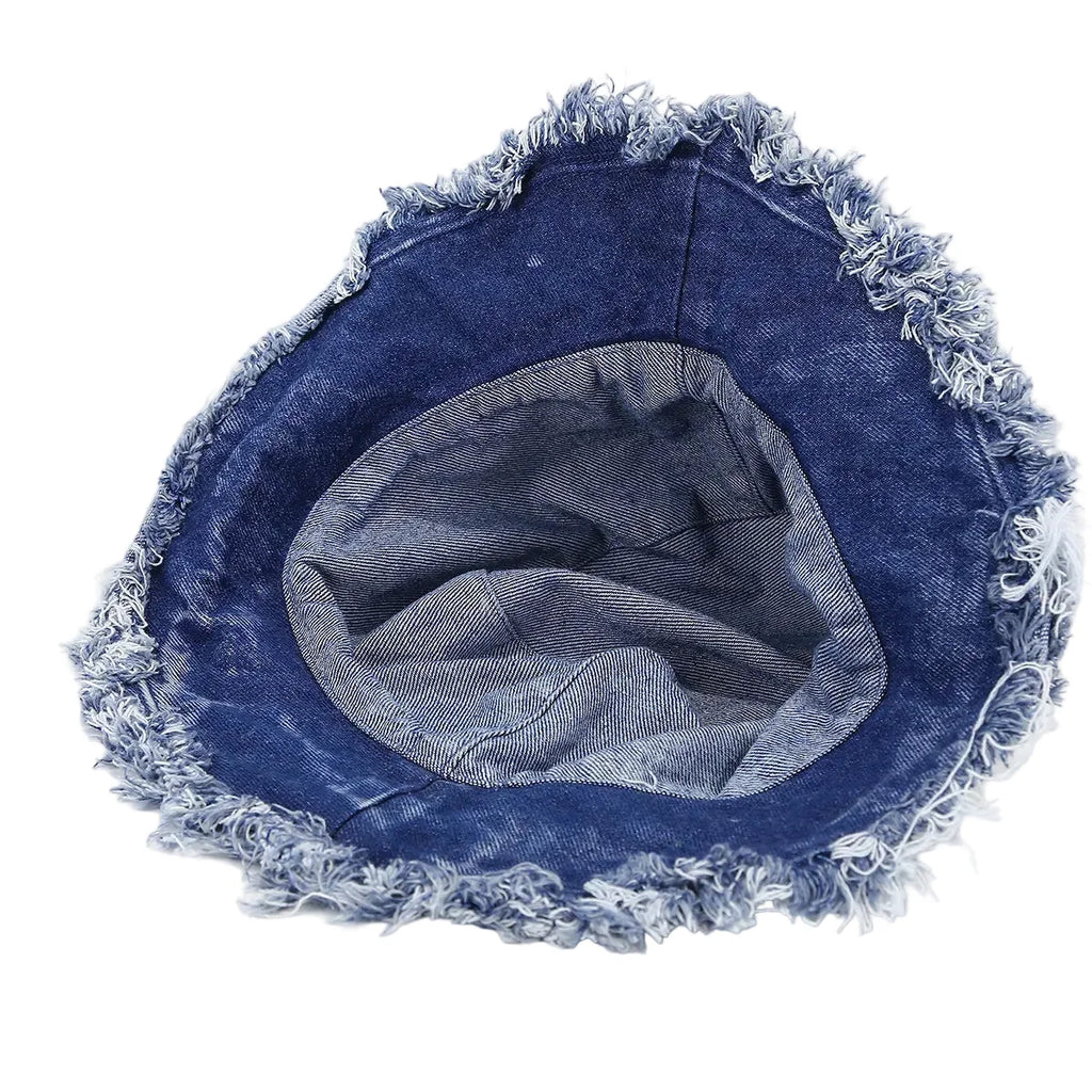 Leyton Retro Ripped Denim Bucket Hat