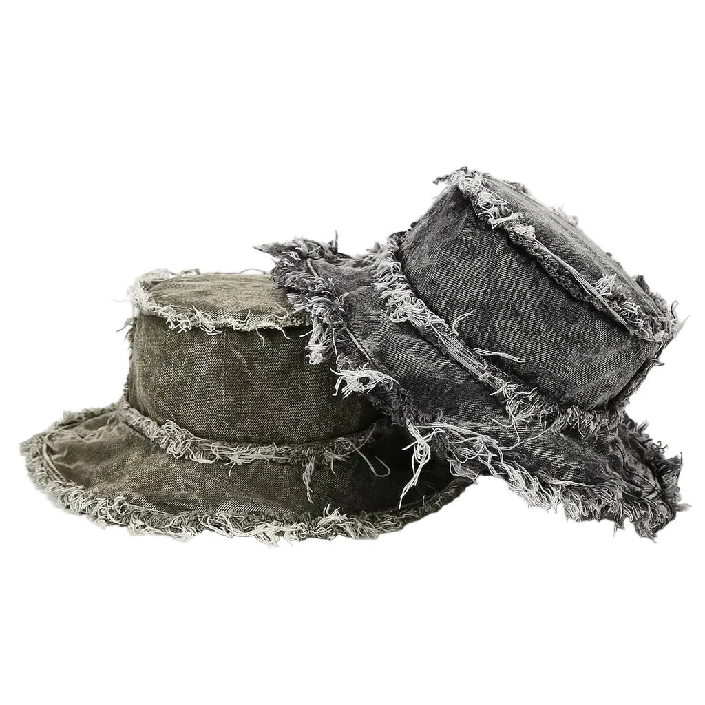 Leyton Retro Ripped Denim Bucket Hat