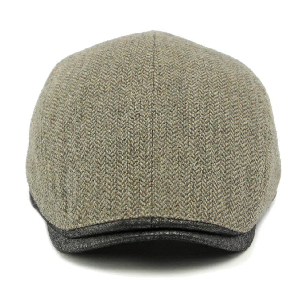 Leyton Herringbone Flat Cap