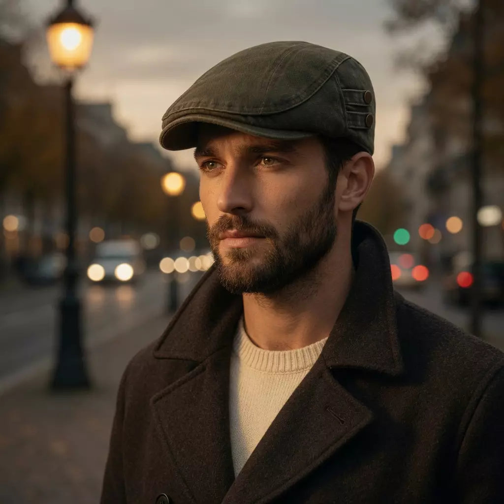 Liverpool Double Botton Washed Cotton Flat Cap
