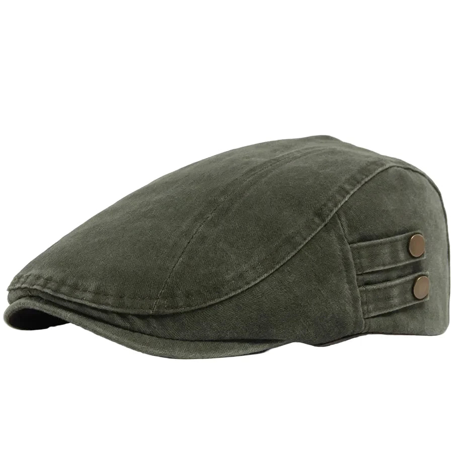 Liverpool Double Botton Washed Cotton Flat Cap
