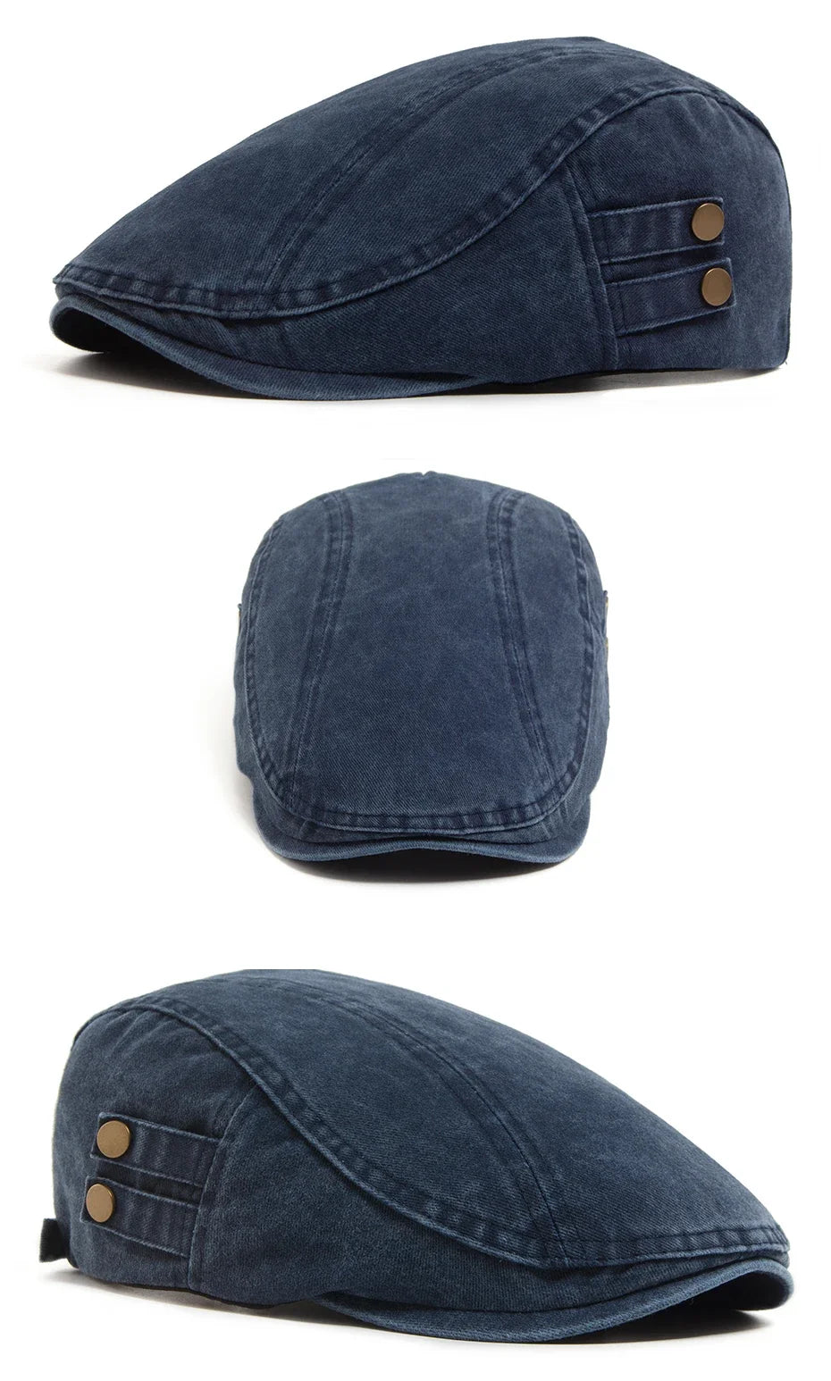 Liverpool Double Botton Washed Cotton Flat Cap