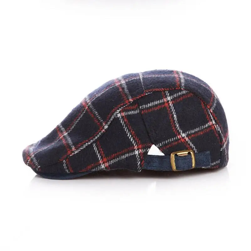 Liverpool Kids Plaid Wool Duckbill Flat Cap