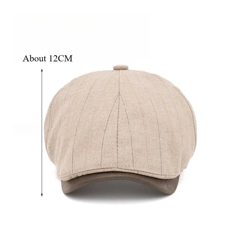 Liverpool Striped 6-Panels Newsboy Cap
