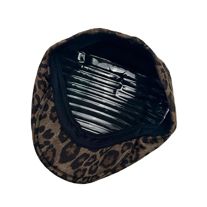 Livingston Leopard Print Flat Cap