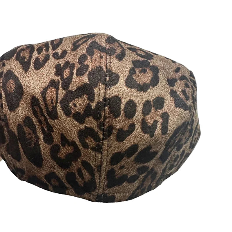 Livingston Leopard Print Flat Cap