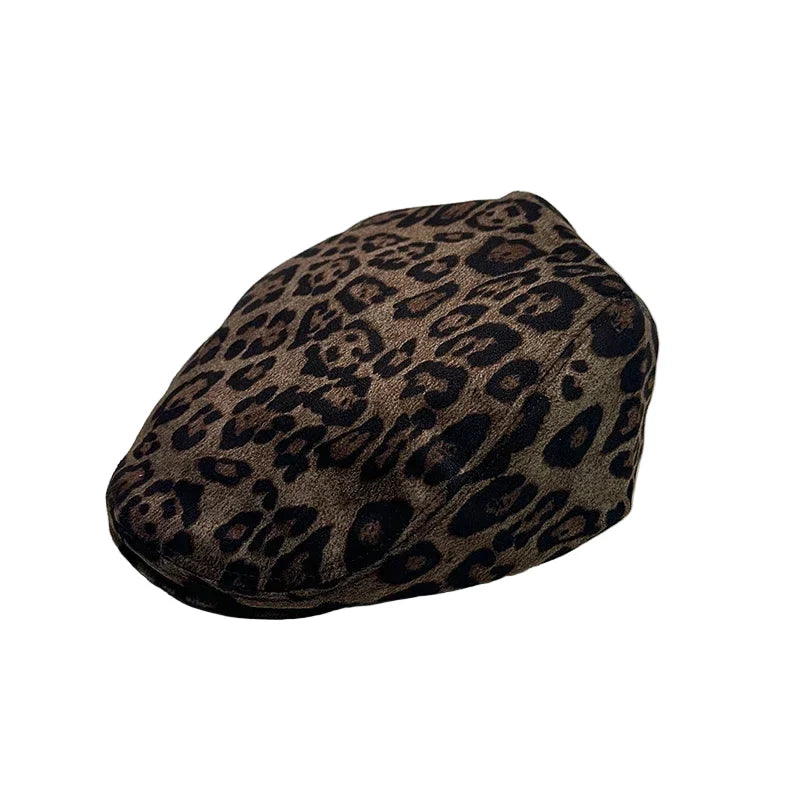 Livingston Leopard Print Flat Cap