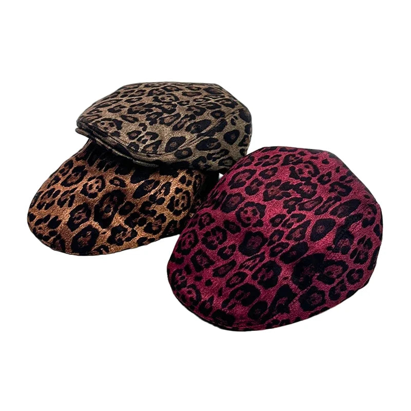 Livingston Leopard Print Flat Cap