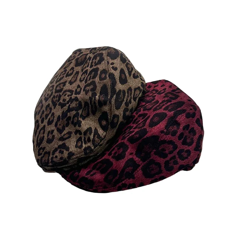 Livingston Leopard Print Flat Cap