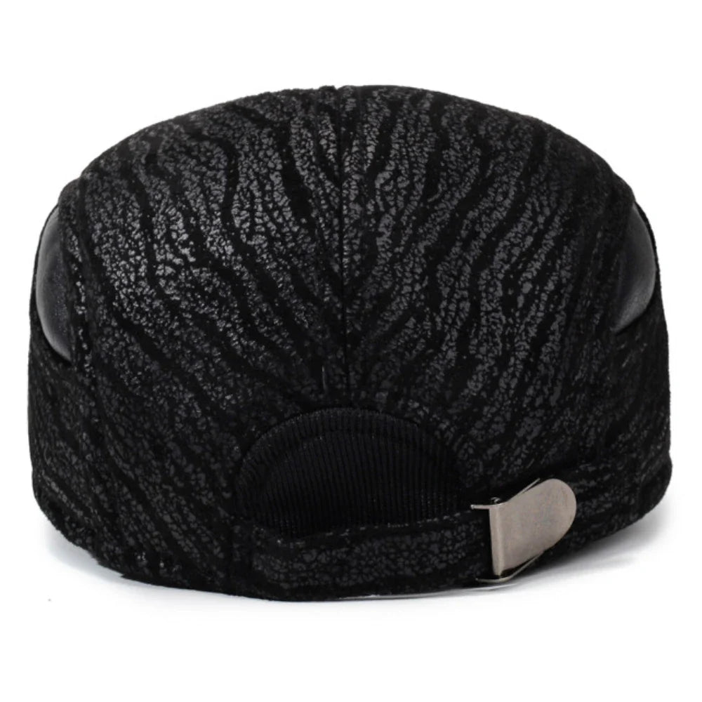London Winter Earflaps Burned Flat Cap